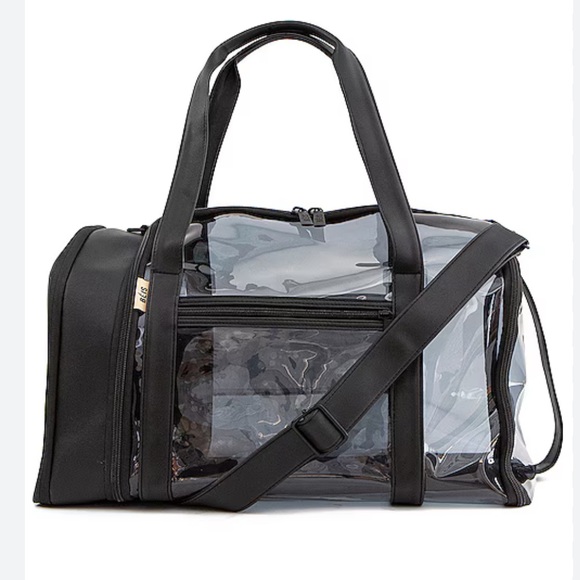 BEIS Clear Weekender Transparent Gym Duffle Bag in Black - Picture 1 of 12